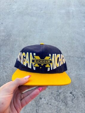 Signature Michigan Two-Tone Navy and Yellow Snapback Hat